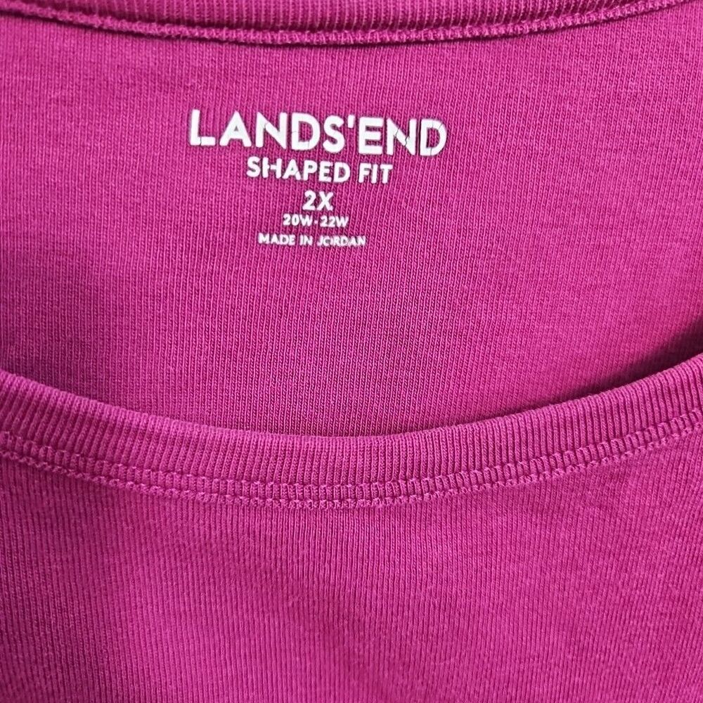 Lands End Women's Sz 2XL Shaped Fit pink top short sleeve - Picture 2 of 10